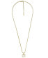 ფოტო #1 პროდუქტის Heritage Crest Mother of Pearl Gold-Tone Stainless Steel Chain Necklace