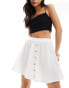 New Look button down mini skirt in white weiß, 42 - фото #4