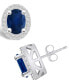 ფოტო #1 პროდუქტის Sapphire (3 Ct. t.w.) and Diamond (3/8 Ct. t.w.) Halo Stud Earrings