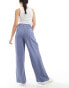 Фото #3 товара ASOS DESIGN wide leg dad trouser with linen in blue