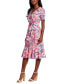 Фото #4 товара Petite Twisted Floral Fit & Flare Dress