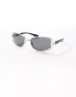 Фото #1 товара ASOS DESIGN round sunglasses with cut out details with silver frame