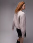 Фото #4 товара Topshop knitted rolled hem cardi in mink