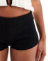 Stradivarius STR knitted micro hotpant in black Черный, XL - фото #5