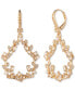 ფოტო #1 პროდუქტის Gold-Tone Imitation Pearl & Stone Vine Leaf Orbital Earrings