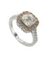 ფოტო #1 პროდუქტის Suzy Levian Sterling Silver White & Pink Cubic Zirconia Engagement Ring
