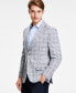 Фото #3 товара Men's Modern-Fit Blue Plaid Sport Coat