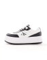 Calvin Klein Jeans bold flatform trainers in black & white