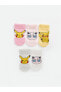 LCW Kids Pikachu Desenli Kız Çocuk Patik Çorap 5'li