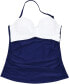 Island Escape 280523 Colorblocked Underwire Tankini Top (SIZE 8) Navy/White