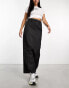 Фото #6 товара Weekday Rose wax coated maxi skirt with split in black