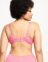 Ivory Rose Curve high apex sheer heart mesh bra in pink