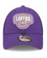 Фото #3 товара Men's Purple Los Angeles Lakers Team Logo Patch 9FORTY Trucker Snapback Hat