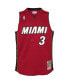 Фото #3 товара Big Boys Dwyane Wade Red Miami Heat 2005-06 Hardwood Classics Swingman Jersey