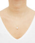 Фото #2 товара Honora cultured Freshwater Button Pearl (8mm) & Diamond Accent Vine 18" Pendant Necklace in 10k Gold