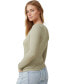 Women's Staple Rib Scoop Neck Long Sleeve Top