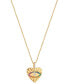 ფოტო #3 პროდუქტის Multicolor Cubic Zirconia Evil Eye Heart Pendant Necklace in 18k Gold-Plated Sterling Silver, 16" + 2" extender, Created for Macy's