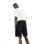 Abercrombie & Fitch mix and match icon logo french terry sweat shorts in black