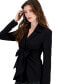 Фото #6 товара Women's Bi-Stretch Tie-Front Long-Sleeve Jacket, Created for Macy's