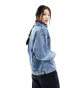 Cotton On oversized denim jacket in vintage wash blue OFFSHORE-BLAU, 42 - фото #4