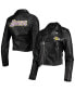 ფოტო #2 პროდუქტის Women's Black Los Angeles Lakers Moto Full-Zip Jacket