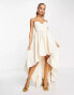 Фото #2 товара ASOS DESIGN Premium corset bubble high low hem maxi dress in cream