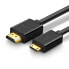 Фото #1 товара Kabel przewód przejściówka HDMI - mini HDMI 2.0v 4K 60Hz 30AWG 1.5m czarny