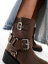 Фото #5 товара ASOS DESIGN Wide Fit Aim harness biker ankle boot in brown