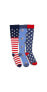 Men's Unisex 3 Pack Nylon Compression Knee-High Socks, Red/White/Blue, One Size