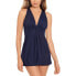 Фото #1 товара Miraclesuit Plus Size Marais Tummy Control One Piece Swimdress, Midnight, 18W