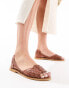 Фото #3 товара ASOS DESIGN Francis leather woven flat sandals in tan