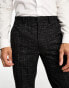 ASOS DESIGN slim suit trousers in crosshatch in black