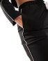 In The Style contrast drawstring waist wide leg side stripe trousers co-ord in black 44 - фото #10