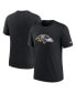 Фото #1 товара Men's Black Baltimore Ravens Rewind Logo Tri-Blend T-shirt