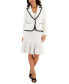 ფოტო #1 პროდუქტის Women's Trimmed One-Button Skirt Suit, Regular and Petite Sizes