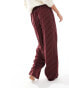 Фото #5 товара ASOS DESIGN basic pull on trouser in burgundy stripe