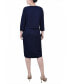 Women's Textured 3/4 Sleeve Two Piece Dress Set Harbor Navy, 4 - фото #2