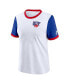 Women's White/Royal Buffalo Bills Rewind Ringer T-Shirt