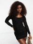 Фото #1 товара Stradivarius crochet mini dress in black
