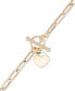 Фото #2 товара Heart Tag Paperclip Link Toggle Bracelet in 10k Gold