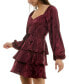 ფოტო #5 პროდუქტის Juniors' Sweetheart-Neck Tiered Satin Jacquard Dress