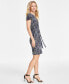 ფოტო #3 პროდუქტის Women's Faux-Wrap Flutter-Sleeve Floral-Print Dress