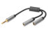 Фото #1 товара DIGITUS Audio Headset Adapter, 3.5 mm jack to 2x 3.5 mm socket