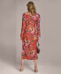 ფოტო #2 პროდუქტის Donna Karan Women's Floral-Print Button-Front Dress