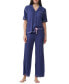 ფოტო #1 პროდუქტის Women's 2-Pc. Notched-Collar Pajamas Set