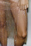 Фото #8 товара Платье из сетчатой ткани со стразами ZARA