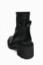High-heel track sole ankle boots