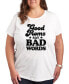 ფოტო #1 პროდუქტის Trendy Plus Size Good Moms Say Bad Words Graphic T-shirt