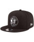 Фото #1 товара Men's Black Brooklyn Nets Official Team Color 9FIFTY Snapback Hat
