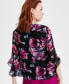 Women's Floral-Print Ruffle-Sleeve Blouse